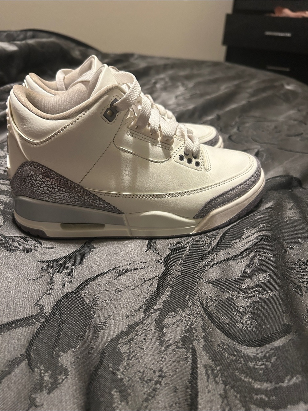 Jordan Off-White and Cement Gray Retro High-Top Sneakers